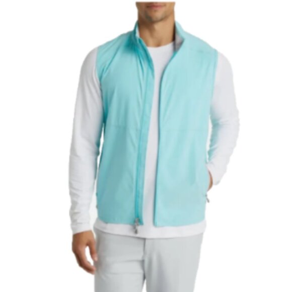NWT Peter Millar Turquoise Flex Adapt Full-Zip Vest, No club logos LG MSRP $220 - Picture 1 of 9